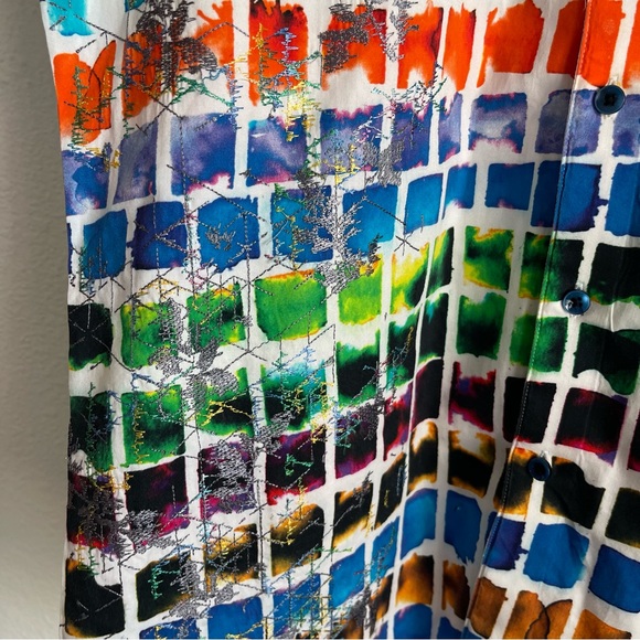 Robert Graham Embroidered Checkered Short Sleeve Button Down Shirt - Picture 5 of 9